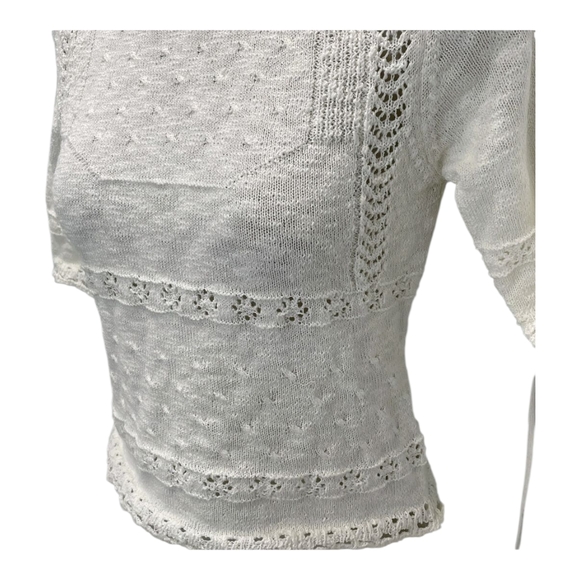 With Jean White Crochet Sweater - Picture 6 of 12